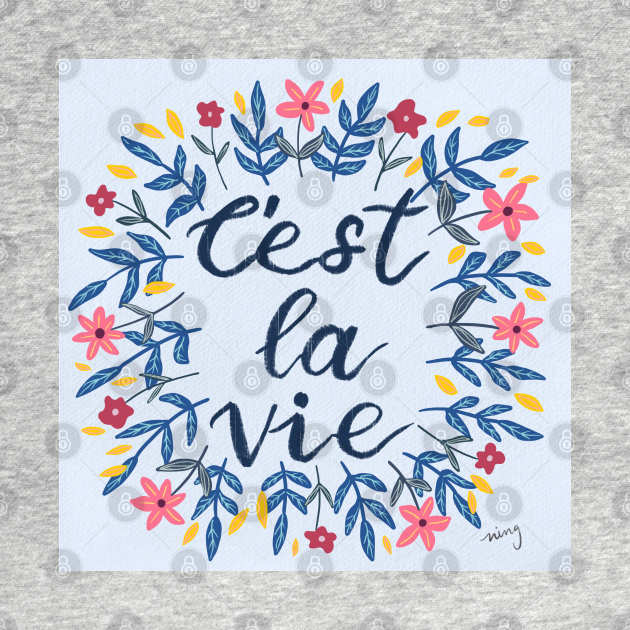 C'est La Vie Lavender | Floral Wreath | Quote by thewhimsicalrepose